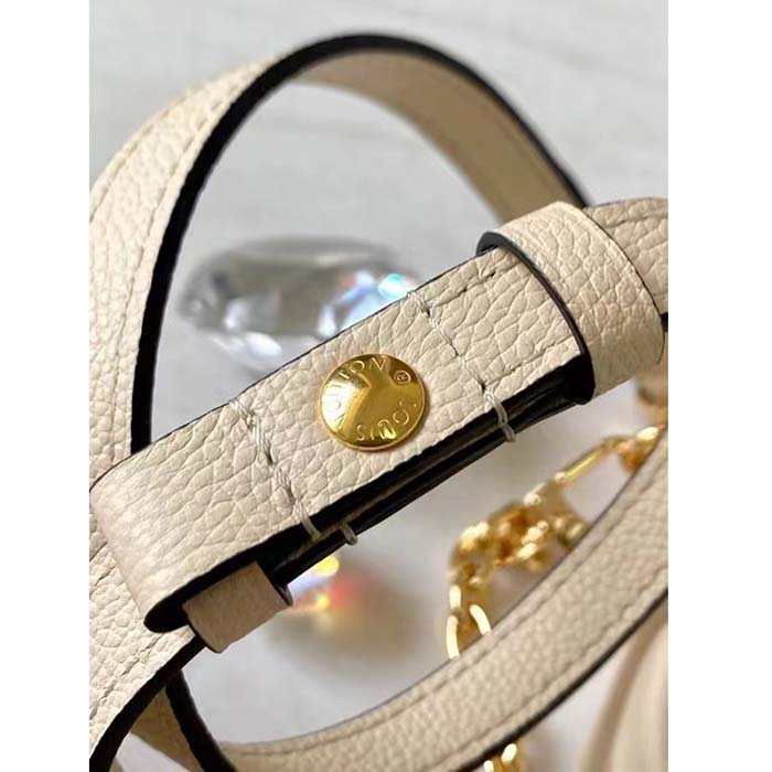 Louis Vuitton Women LV Wallet On Chain Ivy Cream Monogram Embossed Supple Grained Cowhide Leather