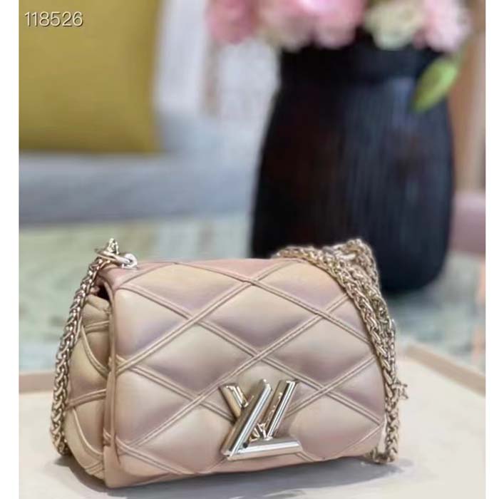 Louis Vuitton LV Women Pico GO-14 Pink Lamb Leather Lambskin Cowhide Leather