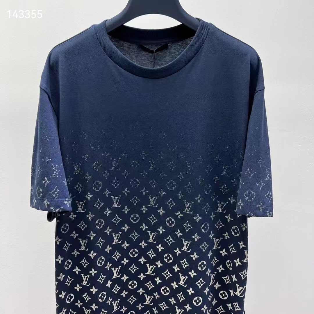 Louis Vuitton Women Mental LVSE Monogram Gradient T-Shirt Cotton Regular Fit Dark Ocean