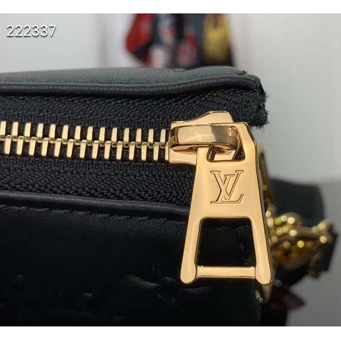 Louis Vuitton LV Women Coussin PM Handbag Black Calfskin Cowhide Leather