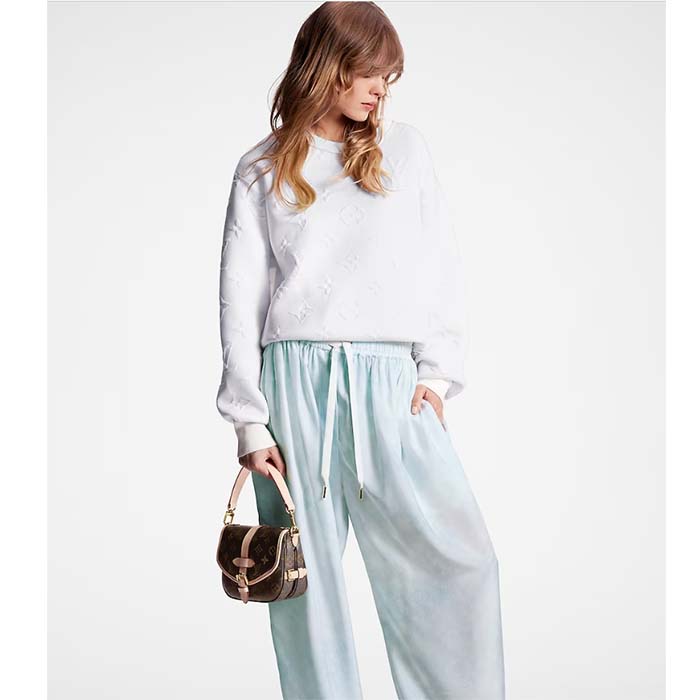 Louis Vuitton Women LV Monogram Cloud Baggy Pajama Pants Silk Sky Blue 1AC2HG