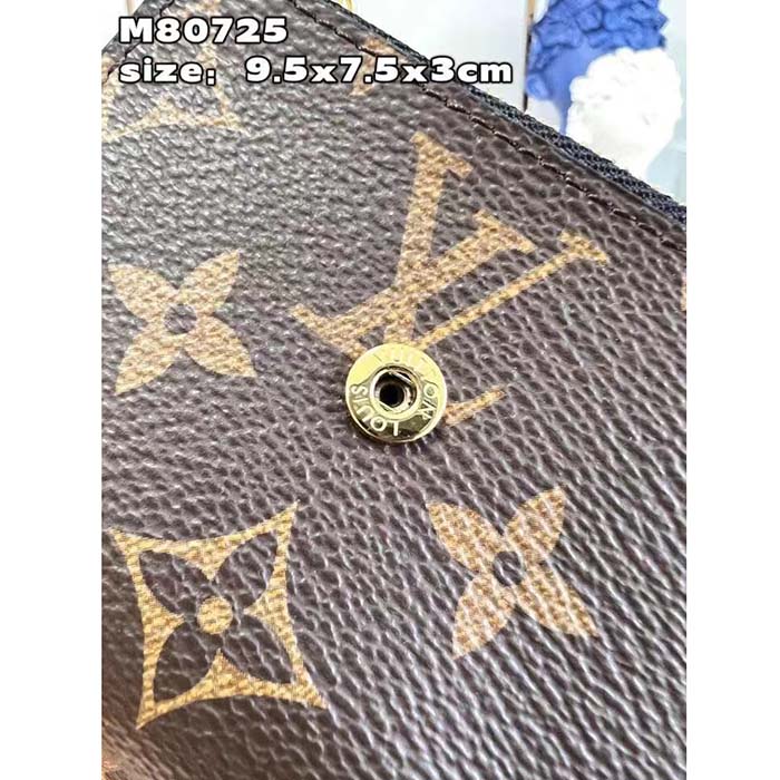 Louis Vuitton LV Unisex Zoe Wallet Monogram Reverse Coated Canvas Cowhide Leather