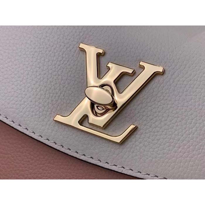 Louis Vuitton LV Women Lockme Ever Mini Handbag Rose Quartz Trianon Grained Calf Leather