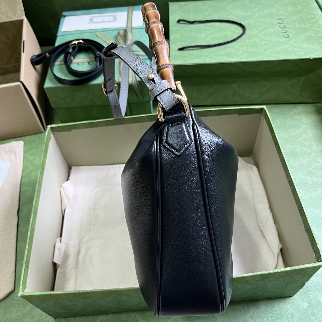 Gucci Women Diana Small Shoulder Bag Black Leather Double G