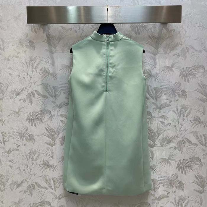 Louis Vuitton Women LV Mock-Neck Straight Dress Almond Green 1AFF75