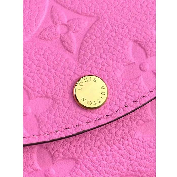 Louis Vuitton LV Unisex Rosalie Coin Purse Pink Monogram Empreinte Embossed Supple Grained Cowhide Leather