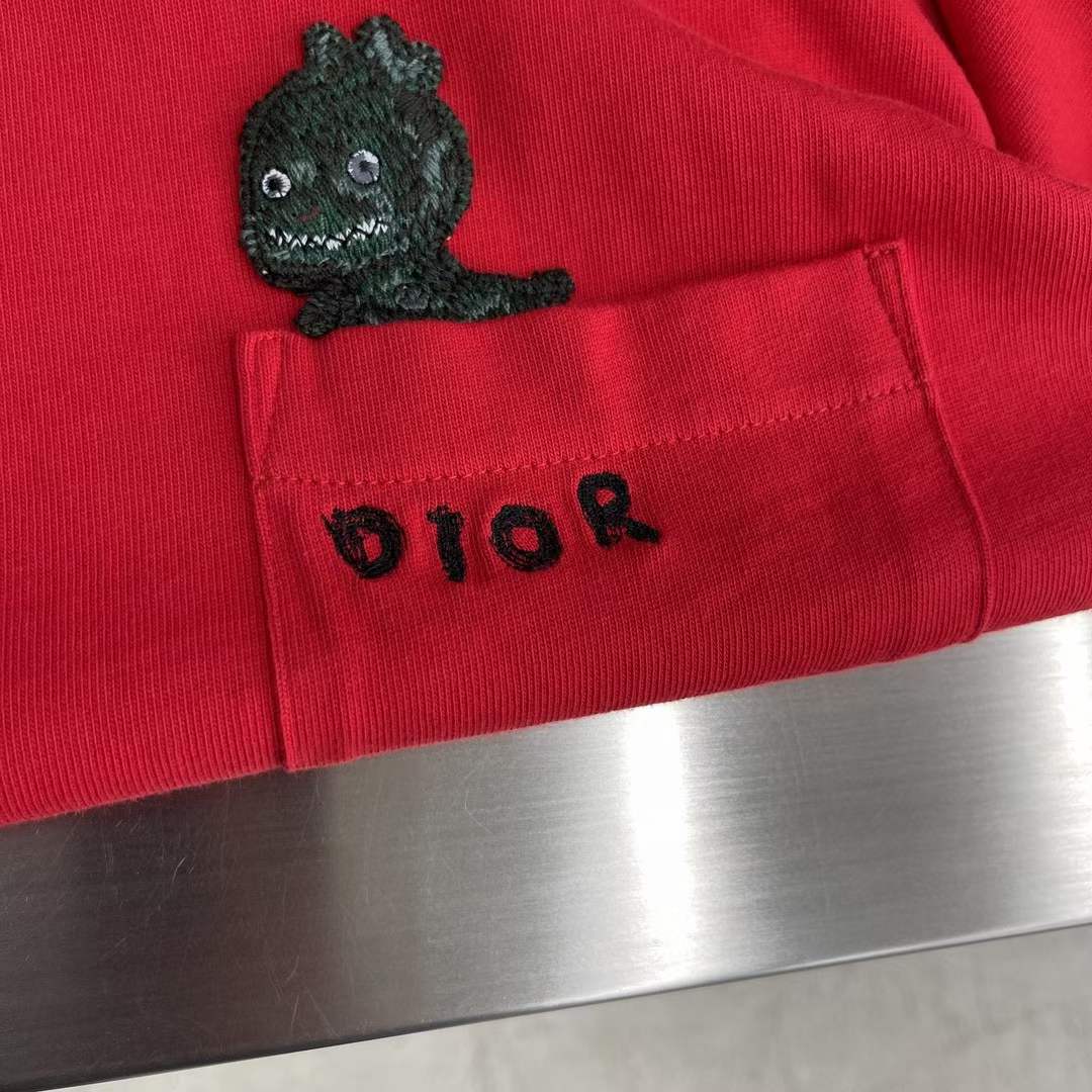 Dior Men CD Otani Workshop Relaxed-Fit T-Shirt Red Cotton Jersey