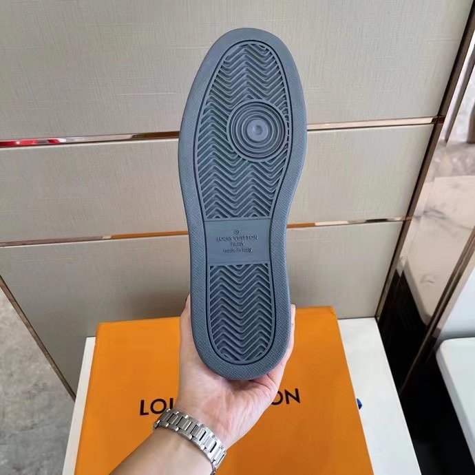 Louis Vuitton LV Unisex Rivoli Sneaker Boot Black Calf Leather Monogram Metallic Canvas