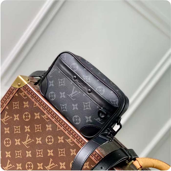 Louis Vuitton LV Unisex Nano Alpha Monogram Eclipse Coated Canvas Cowhide Leather
