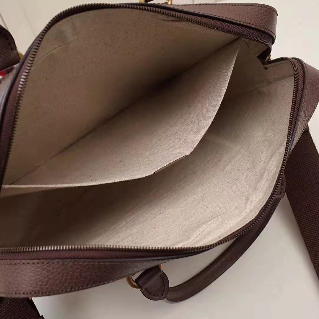Gucci GG Men Ophidia GG Briefcase in Beige/Ebony Soft GG Supreme Canvas