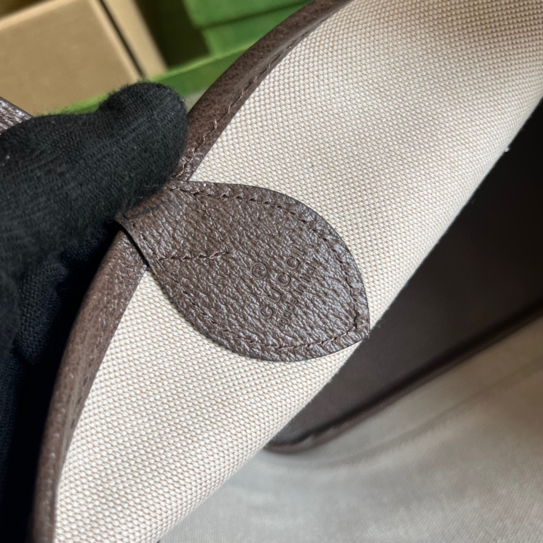 Gucci Unisex Ophidia Small Tote Bag Beige Ebony GG Supreme Canvas