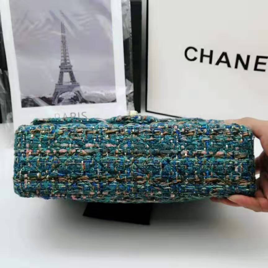 Chanel Women Mini Flap Bag in Tweeds & Fabrics-Blue
