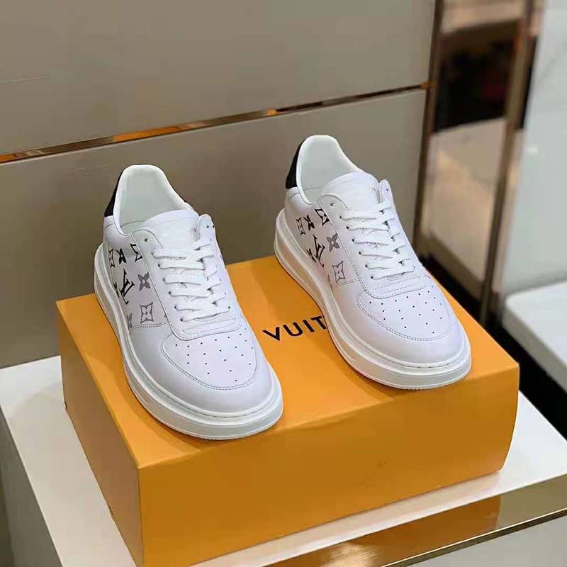 Louis Vuitton Men Beverly Hills Sneaker Monogram-Lasered Grained Calf Leather Epi Calf Leather