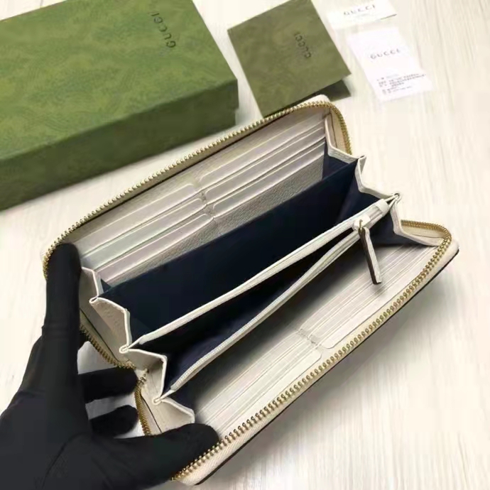 Gucci Unisex Ophidia Card Case Wallet Web Beige Ebony GG Supreme Canvas