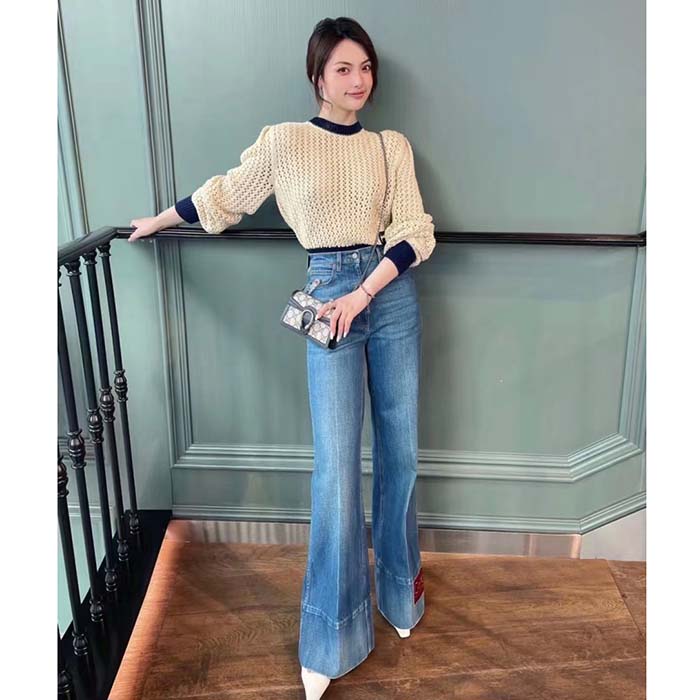 Gucci Unisex Dionysus GG Super Mini Bag Beige Blue GG Supreme Canvas