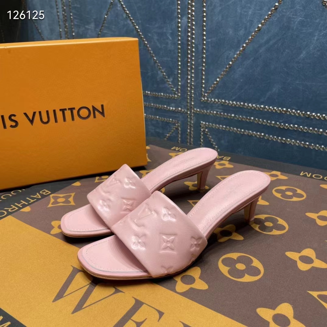Louis Vuitton LV Women Revival Mule Pink Monogram Embossed Lambskin 5.5 cm Heel