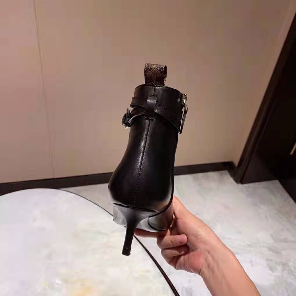 Louis Vuitton LV Women Call Back Ankle Boot in Smooth Calf Leather 5.5 cm Heel-Black