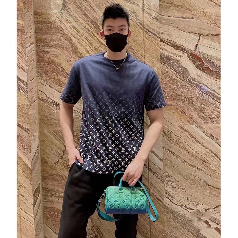 Louis Vuitton Men Mental LVSE Monogram Gradient T-Shirt Cotton Regular Fit Dark Ocean