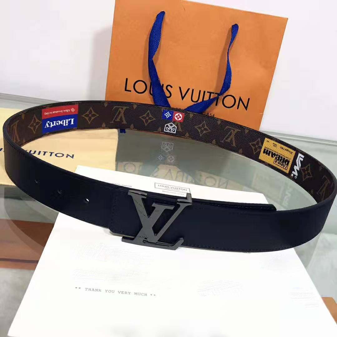 Louis Vuitton LV Initiales 40mm Belt in Monogram Canvas-Brown