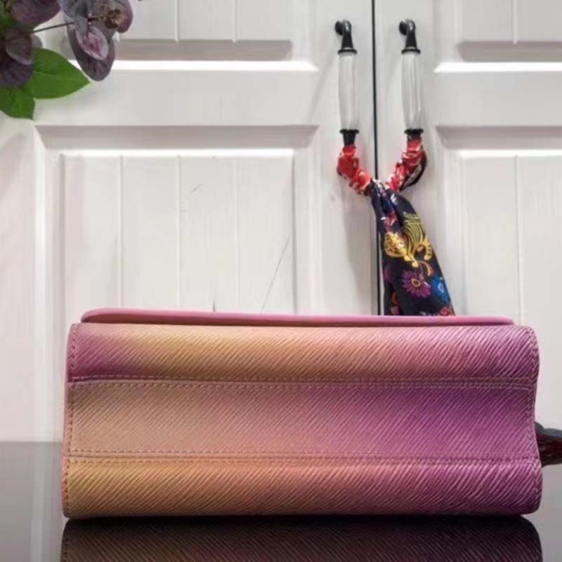 Louis Vuitton LV Women Twist MM Handbag Pink Epi Grained Cowhide Leather