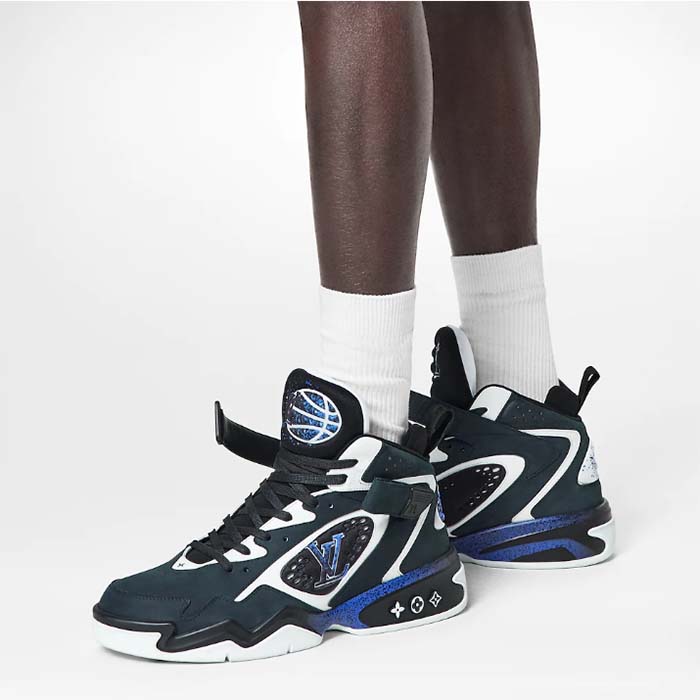 Louis Vuitton LV Unisex Trainer 2.0 Sneaker Boot Black Suede Calf Leather