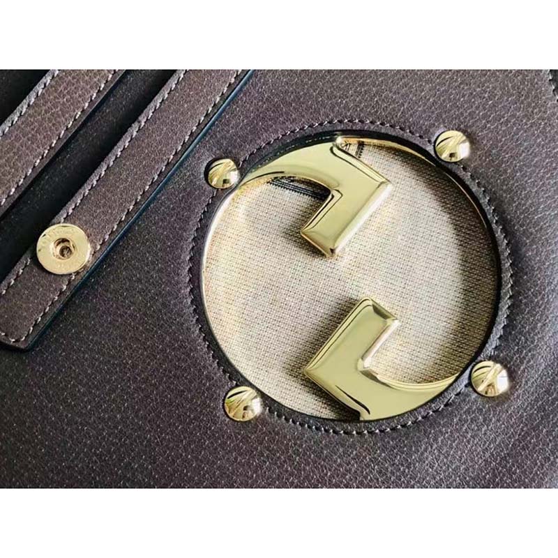 Gucci Women GG Blondie Shoulder Bag Beige Ebony GG Supreme Canvas