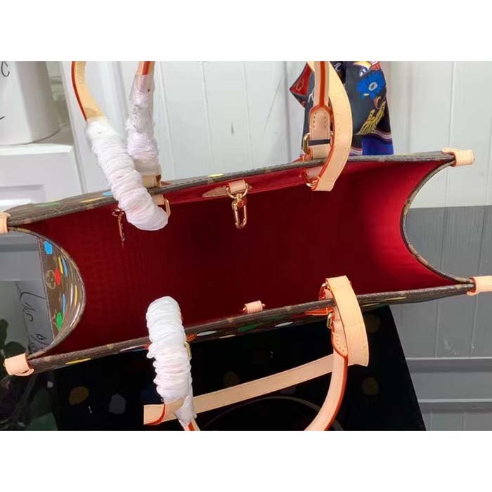 Louis Vuitton LV Women LV x YK OnTheGo MM​ Monogram Coated Canvas 3D Painted Dots Print