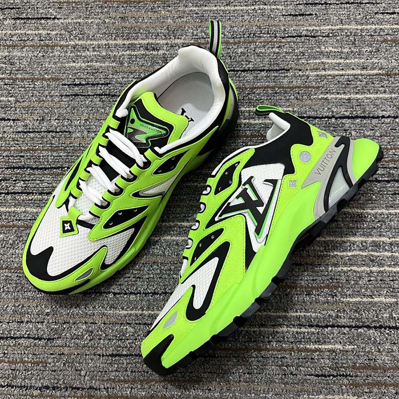 Louis Vuitton Unisex LV Runner Tatic Sneaker Green Mix Materials Rubber Outsole