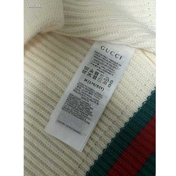 Gucci Women Rib Stitch Wool Cardigan Web Fixed Hood Drawstring Dropped Shoulder Long Sleeves