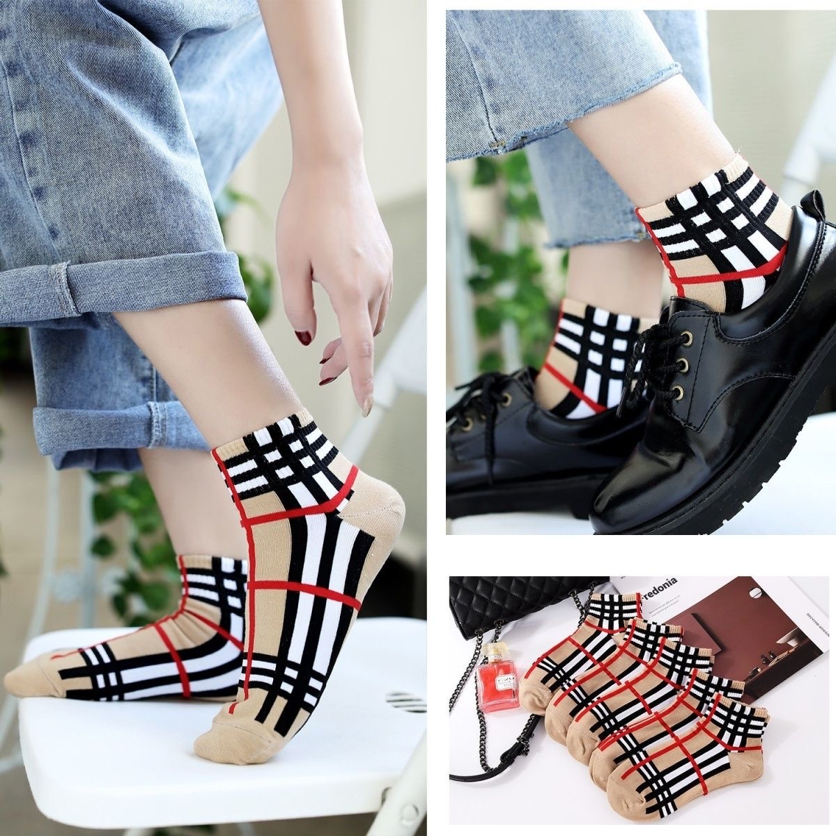 BBR Classic Check Fashion Sock PD042025051904