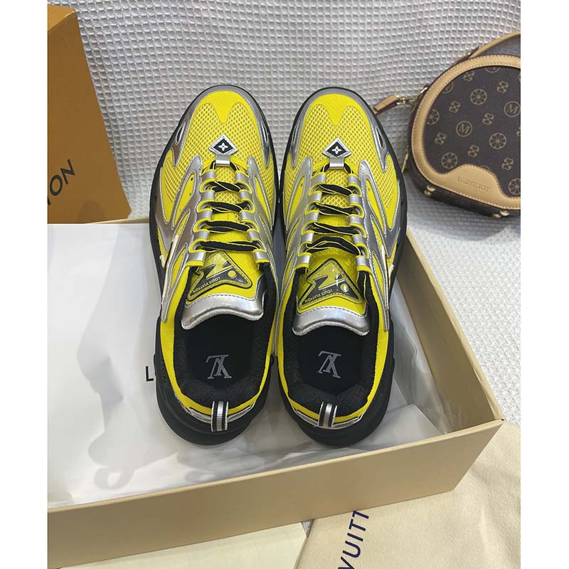 Louis Vuitton Unisex LV Runner Tatic Sneaker Yellow Mix Materials Rubber Monogram Flowers