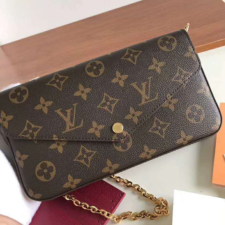Louis Vuitton LV Women Félicie Pochette Bag in Monogram Canvas-Brown