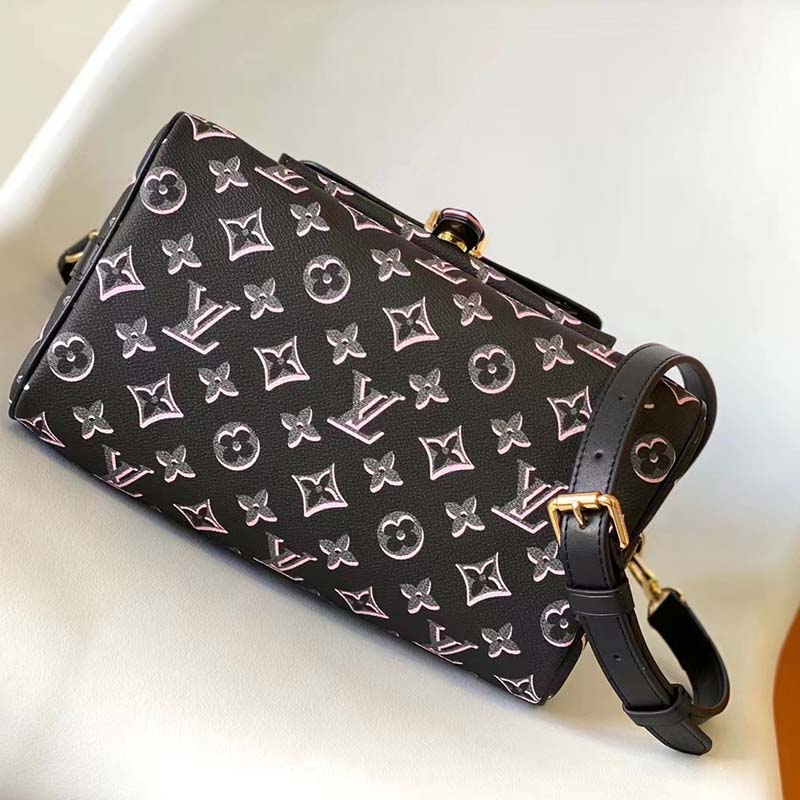 Louis Vuitton LV Women Speedy Bandoulière 25 Handbag Black Monogram Coated Canvas