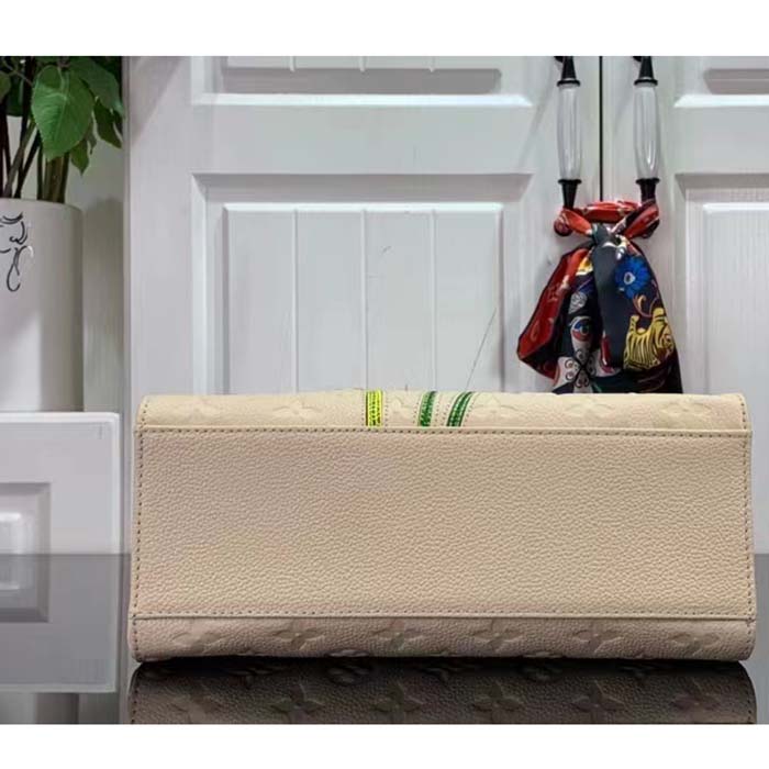 Louis Vuitton Women LV x YK OnTheGo Mini White Embossed Grained Monogram Cowhide Leather