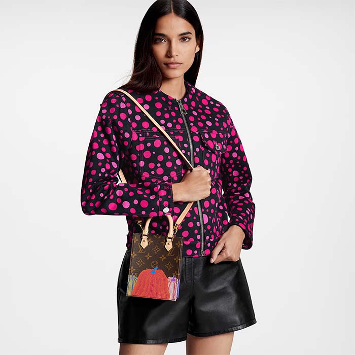 Louis Vuitton Women LV x YK Petit Sac Plat Monogram Coated Canvas Pumpkin Print