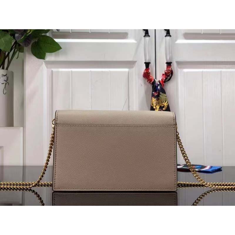 Louis Vuitton LV Women Mylockme Chain Pochette Greige Beige Calf Leather