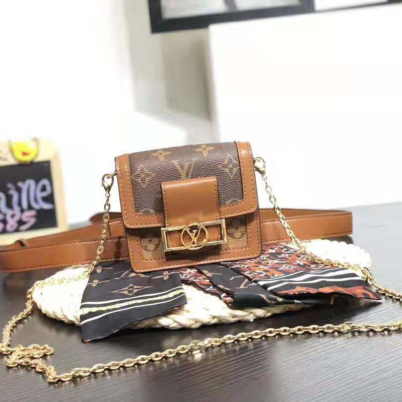 Louis Vuitton LV Women Bumbag Dauphine BB Bag-Brown