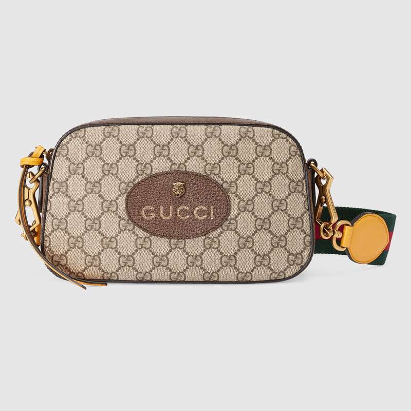 Gucci GG Women GG Supreme Messenger Bag in Beige/Ebony GG Supreme Canvas