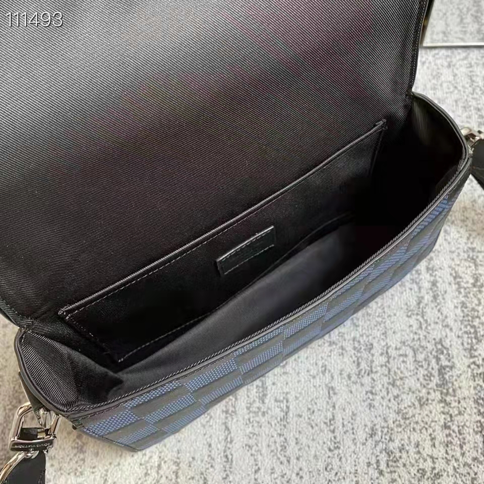 Louis Vuitton LV Unisex Studio Messenger Blue 3D Damier Infini Cowhide Leather