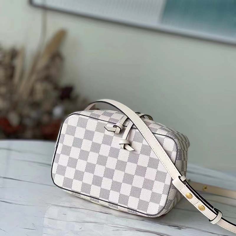 Louis Vuitton LV Women NéoNoé BB Bucket Bag Damier Azur Coated Canvas