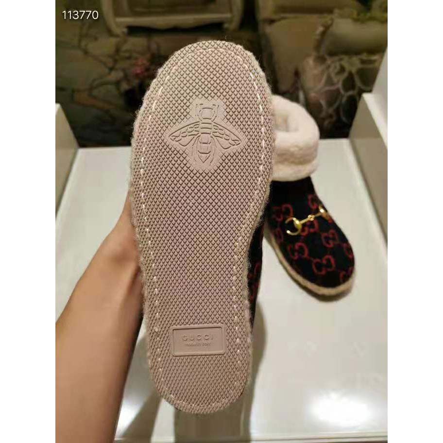 Gucci Unisex GG Wool Ankle Boot in Textured Fabrics-Navy