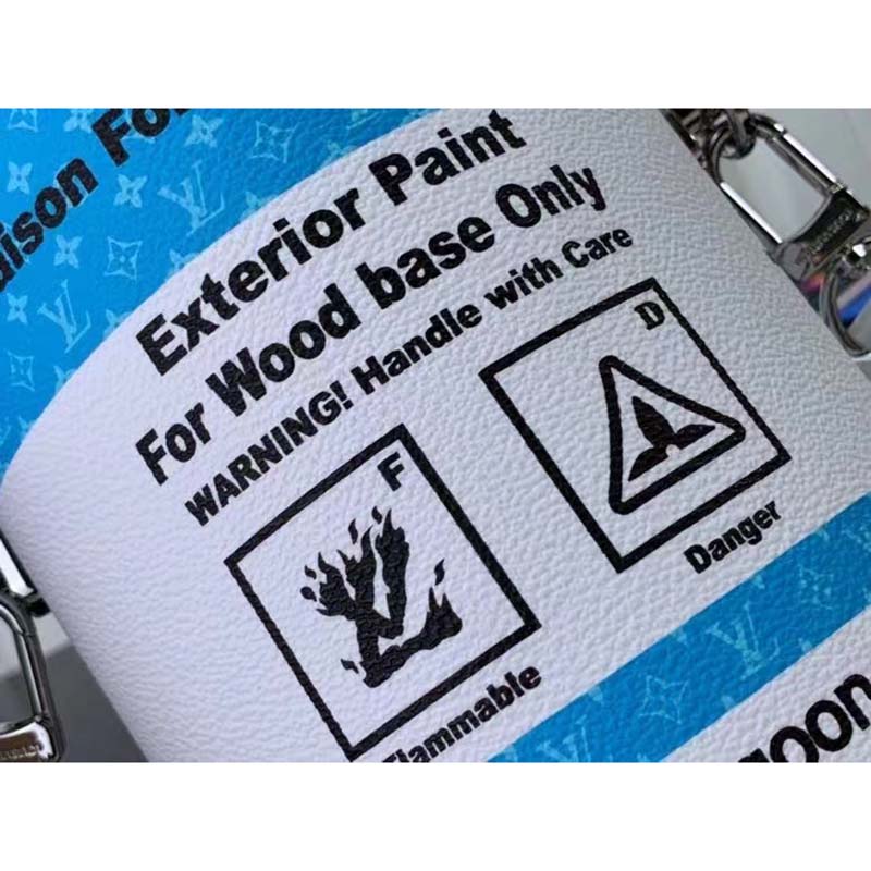 Louis Vuitton LV Unisex Paint Can Lagoon Coated Canvas Cowhide Leather