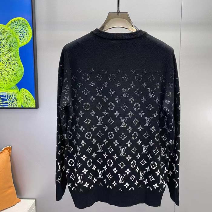 Louis Vuitton Women Lvse Monogram Degrade Crewneck Cotton Black White Slightly Loose Fit