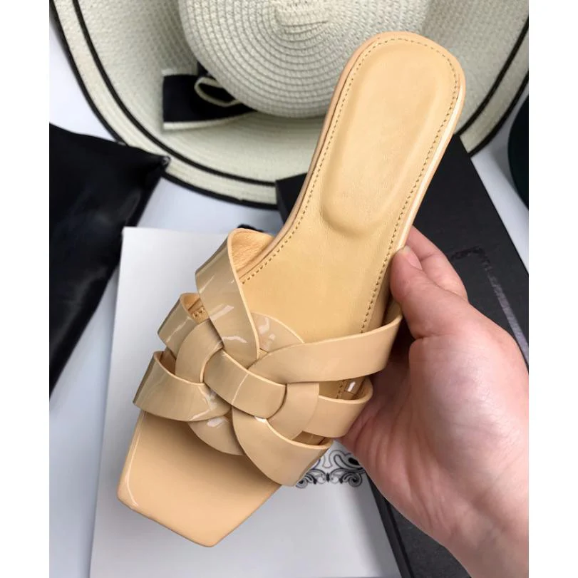 Y Leather Shoes Woven All-match Flat Heel Women's Shoes 1024041119