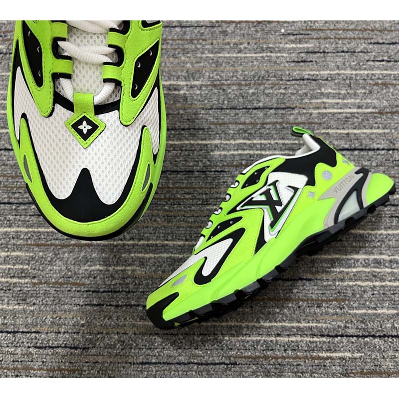 Louis Vuitton Unisex LV Runner Tatic Sneaker Green Mix Materials Rubber Outsole