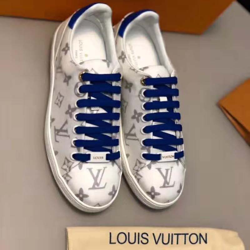 Louis Vuitton LV Women LV Frontrow Sneaker in Monogram-Print Textile-Blue