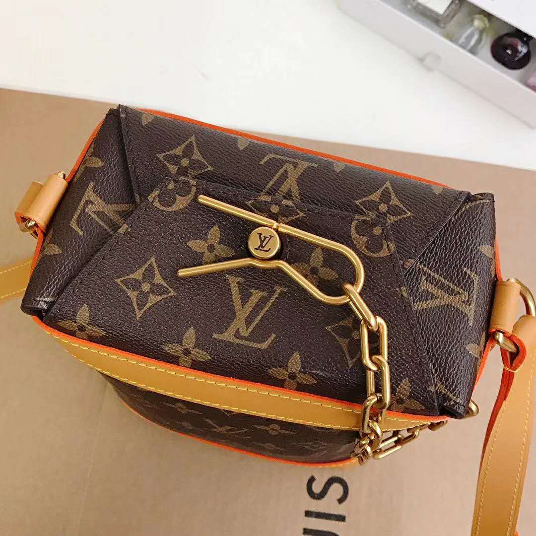Louis Vuitton LV Unisex Milk Box Bag in Monogram Coated Canvas and Natural Leather