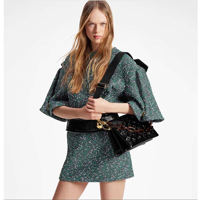 Louis Vuitton LV Women Coussin PM Handbag Black Calfskin Cowhide Leather