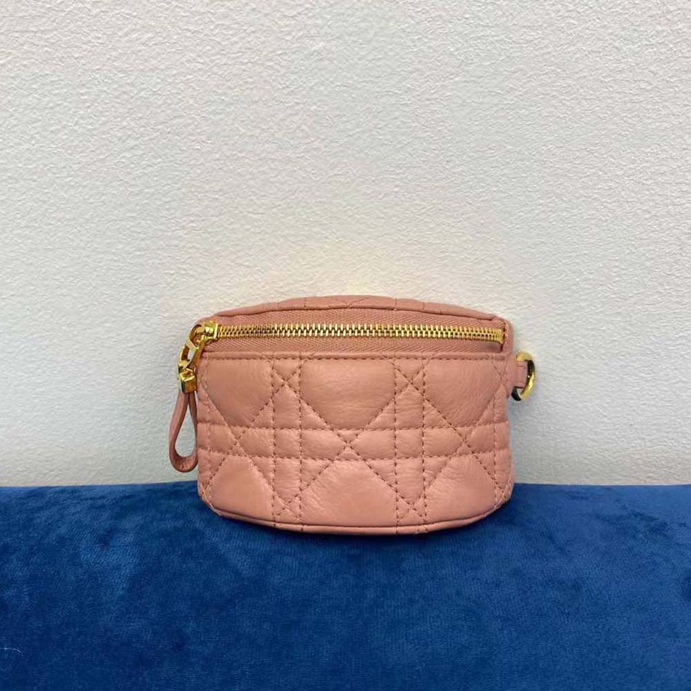 Dior Women Detachable Dior Caro Half-moon Coin Purse