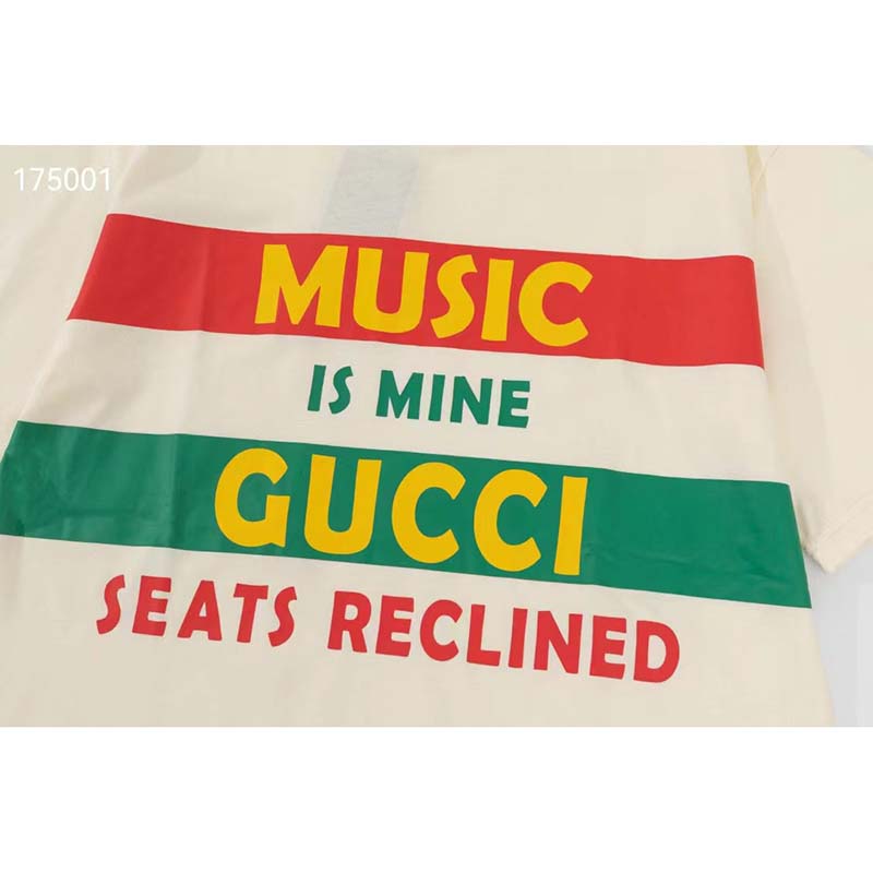 Gucci GG Men Gucci 100 Cotton T-Shirt White Cotton Jersey Crewneck Oversize Fit